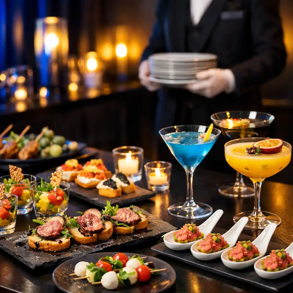 Gastronomický servis a servírované menu během firemní večeře v Městském Klubu